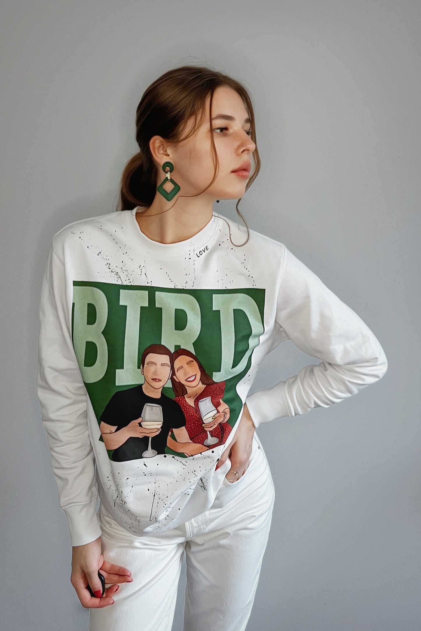 „Bird” Hanorac Personalizat cu Artă Unică Unisex